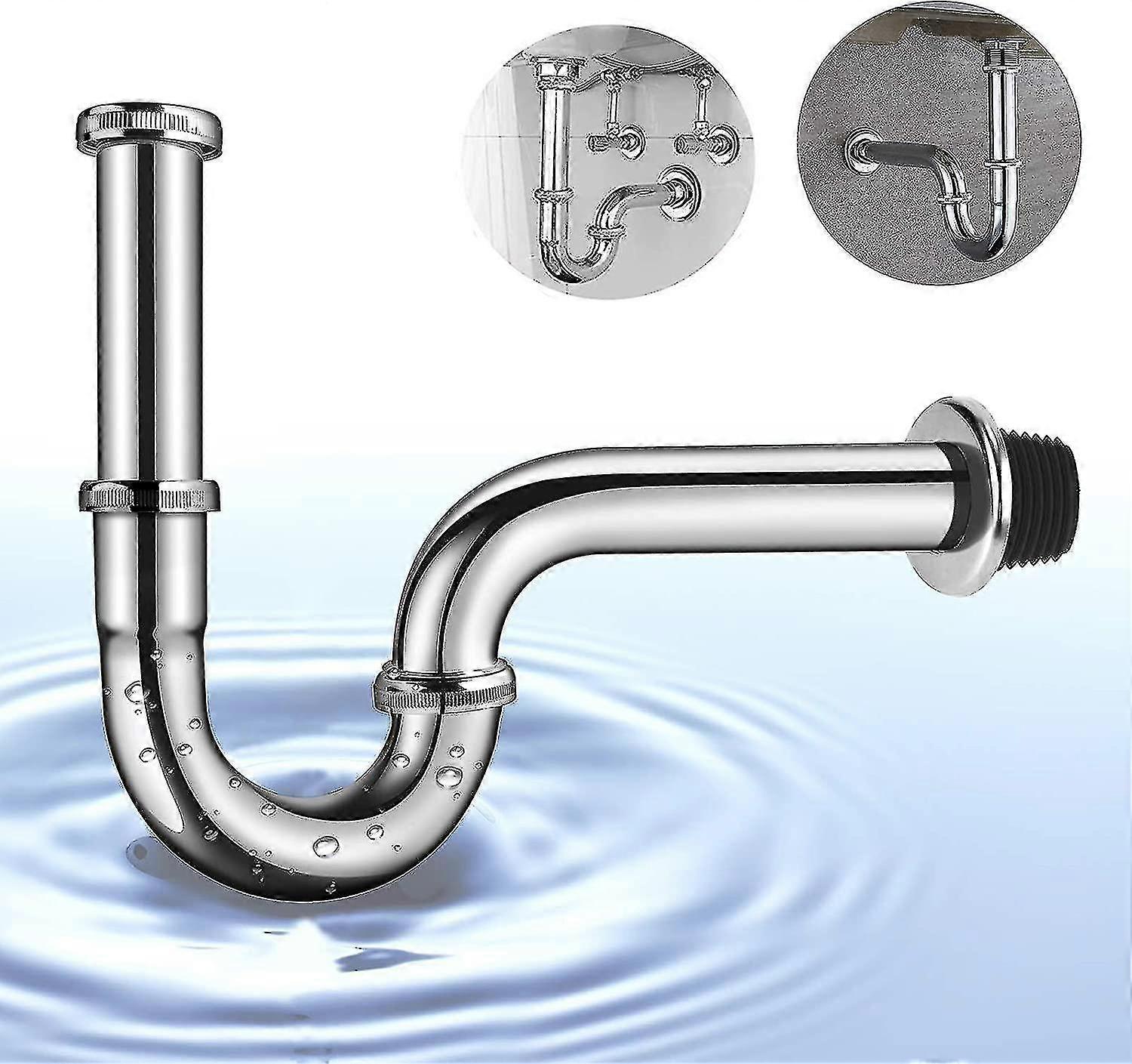 Siphon Washbasin Universal Washbasin Drain Set For Shortening Quality Pipes Pipe Siphon Siphon Rubber Seal For Washbasin + Drain With Wall Connection