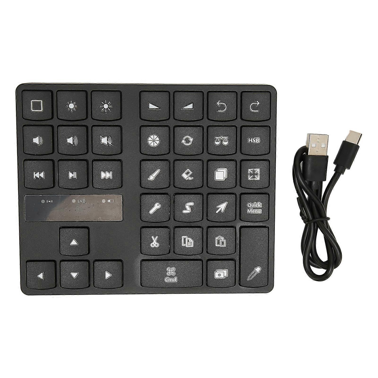 35 Keys Numeric Keypad Stable Connection Driver Free Bluetooth Connection Drawing Keypad with 4 Soft Rubber for Home Office