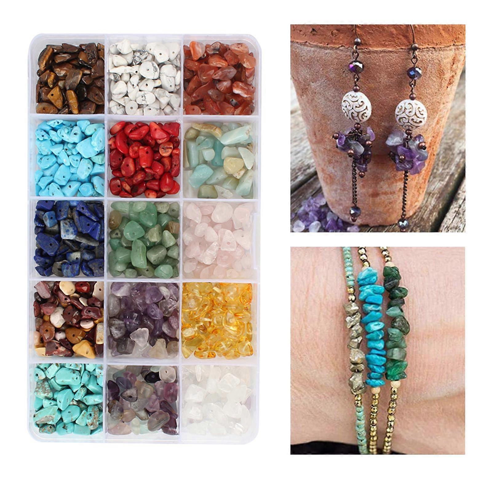 Natural Gemstone Chips Bead Assorted Irregular Crystal Drilled Loose Beads - A