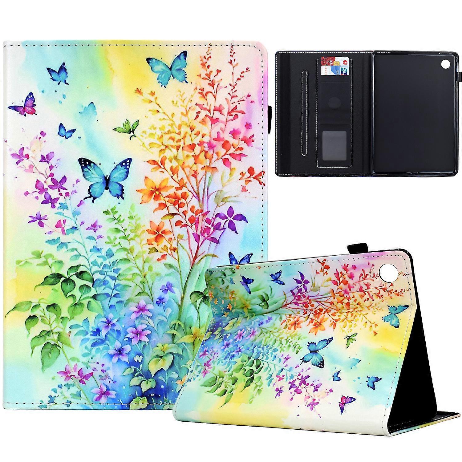 For Samsung Galaxy Tab A9+(Plus) Case Pattern Printing Tablet Cover Shockproof Leather Card Holder Stand Case