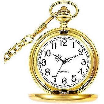 Mens zakhorloge met ketting, klassieke Vintage Quartz hanger Fob zakhorloges, mannen zakhorloge als Retro cadeaus voor Vaderdag/verjaardag