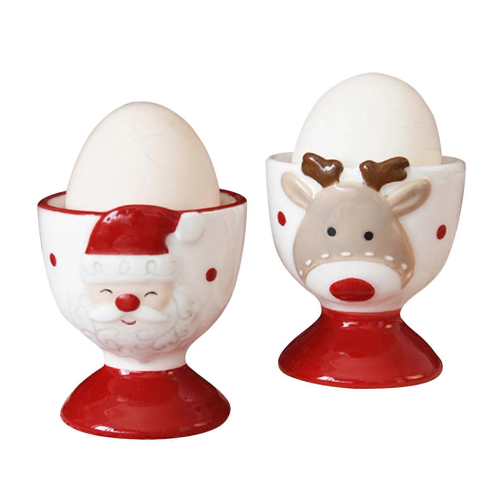 Ceramic Christmas Egg Cup,Adorable Egg Stand Egg Container,Ceramic Egg Supporting Rack Egg Egg Organizer Hot