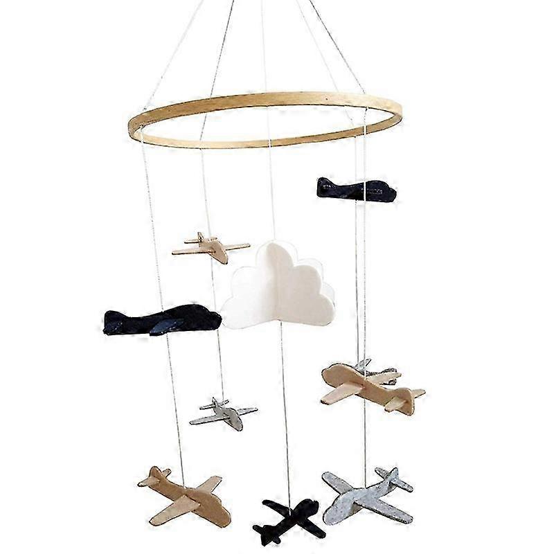 Crib Mobile Airplanes &; Cloud Διακόσμηση Παιδικού Σταθμού | Γκρι και Λευκό, Σκούρο Μπλε, Μαύρισμα | Baby Crib Mobile για αγόρια
