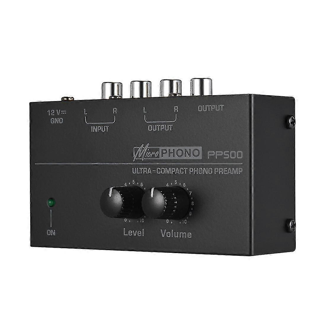 Εξαιρετικά συμπαγής προενισχυτής phono PP500 με ισορροπία μπάσων Ρύθμιση έντασης ήχου Pre-Amp Πικάπ Preamplificador US Plug+mki