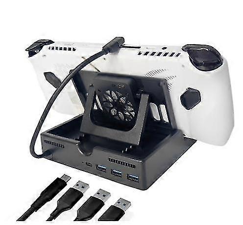 Charging Dock With Cooling Fan For Steam Deck & Rog Alloy, Rog Ally Dock With 4k 60hz Hdmi, 100w Pd, Gigabit Ethernet, 3 Usb Port
