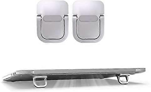 Portable Keyboard Riser, Mini Invisible Laptop Stand for Desk Computer Keyboard MacBook Notebook Stand Riser Aluminum (2PCS) (Silver)