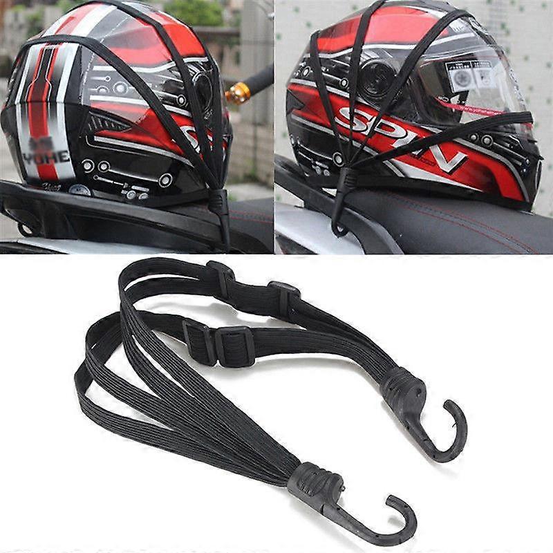 Motorcycle Helmet Luggage Straps Adjustable Bicycle Elastic Rope Belt With Hooks 60CM