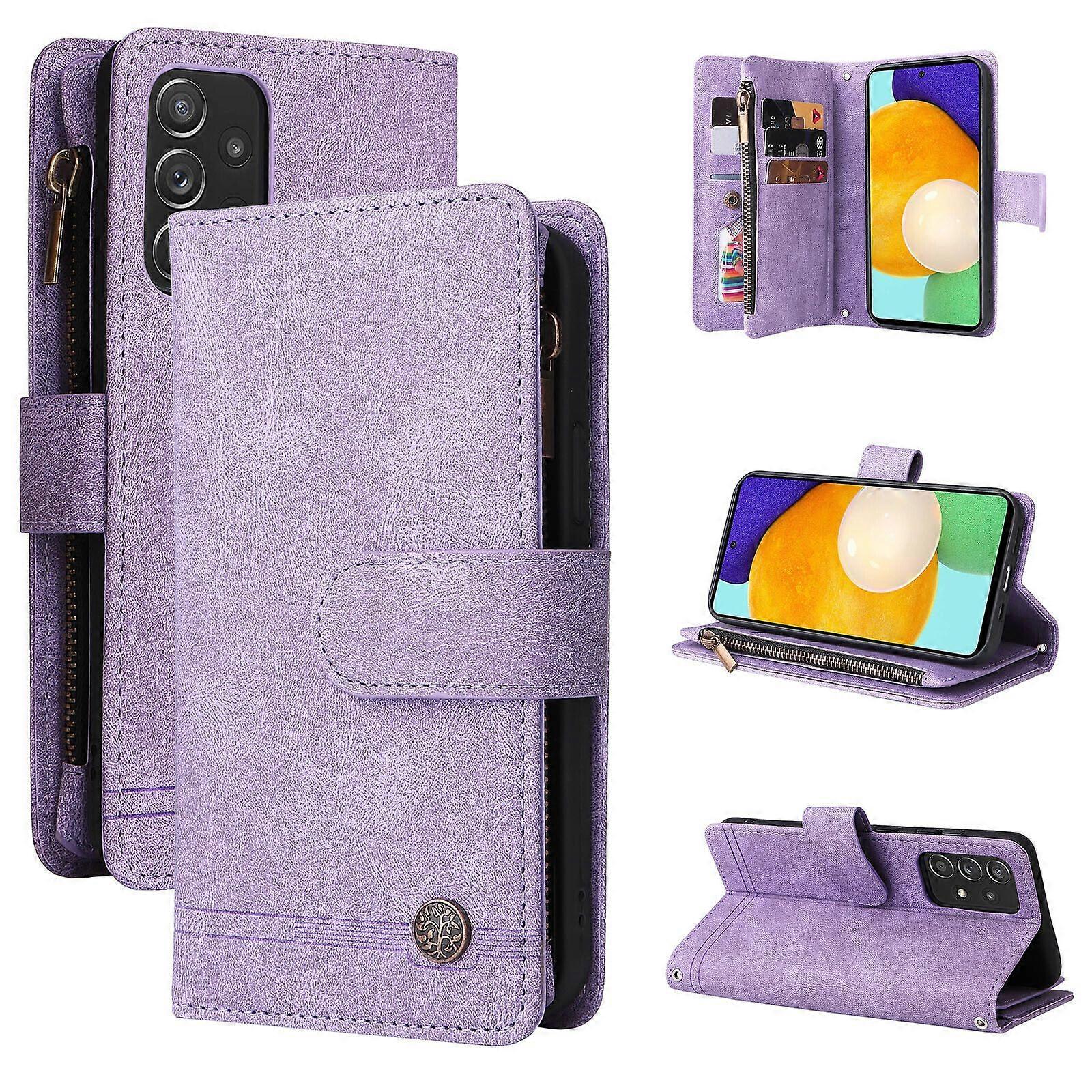 Case for Samsung Galaxy A52S 5G Leather Flip Folio Case with Credit Card Holder Money Pocket Magnetic Buttons Wallet Case Kickstand Shockproof Protect