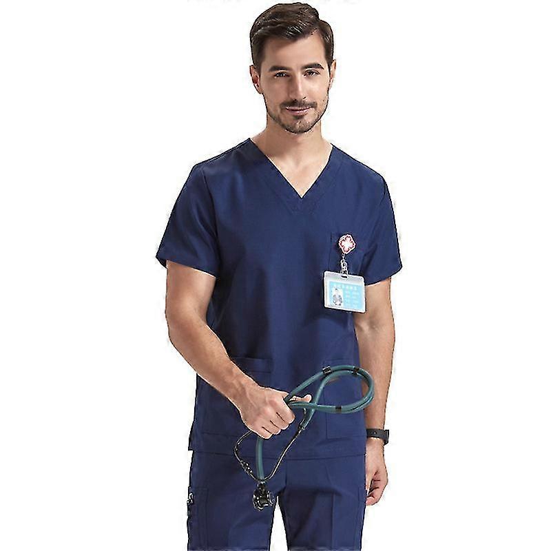 Scrubs Tıbbi Üniforma Erkek Scrub Set Tıbbi Scrubs Üst Ve Pantolon