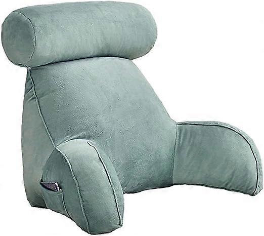Bed Rest Reading Pillow, Large Adult Backrest Lounge Cushion, Back Support With Arm Rests For Sitting Up In Bed Relaxing Watching TV