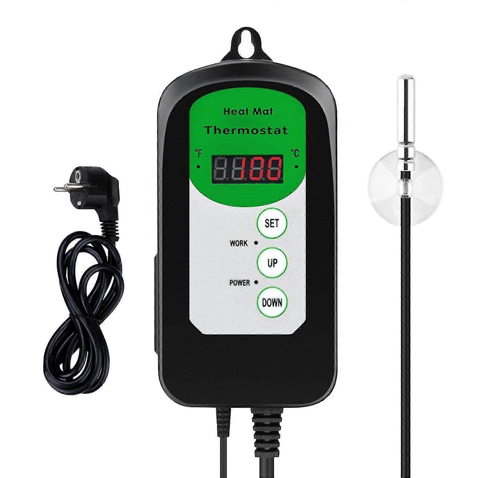 Euro 230v Temperature Controller Reptile Humidifier Heating Pad Digital Display Adjustment Sensor