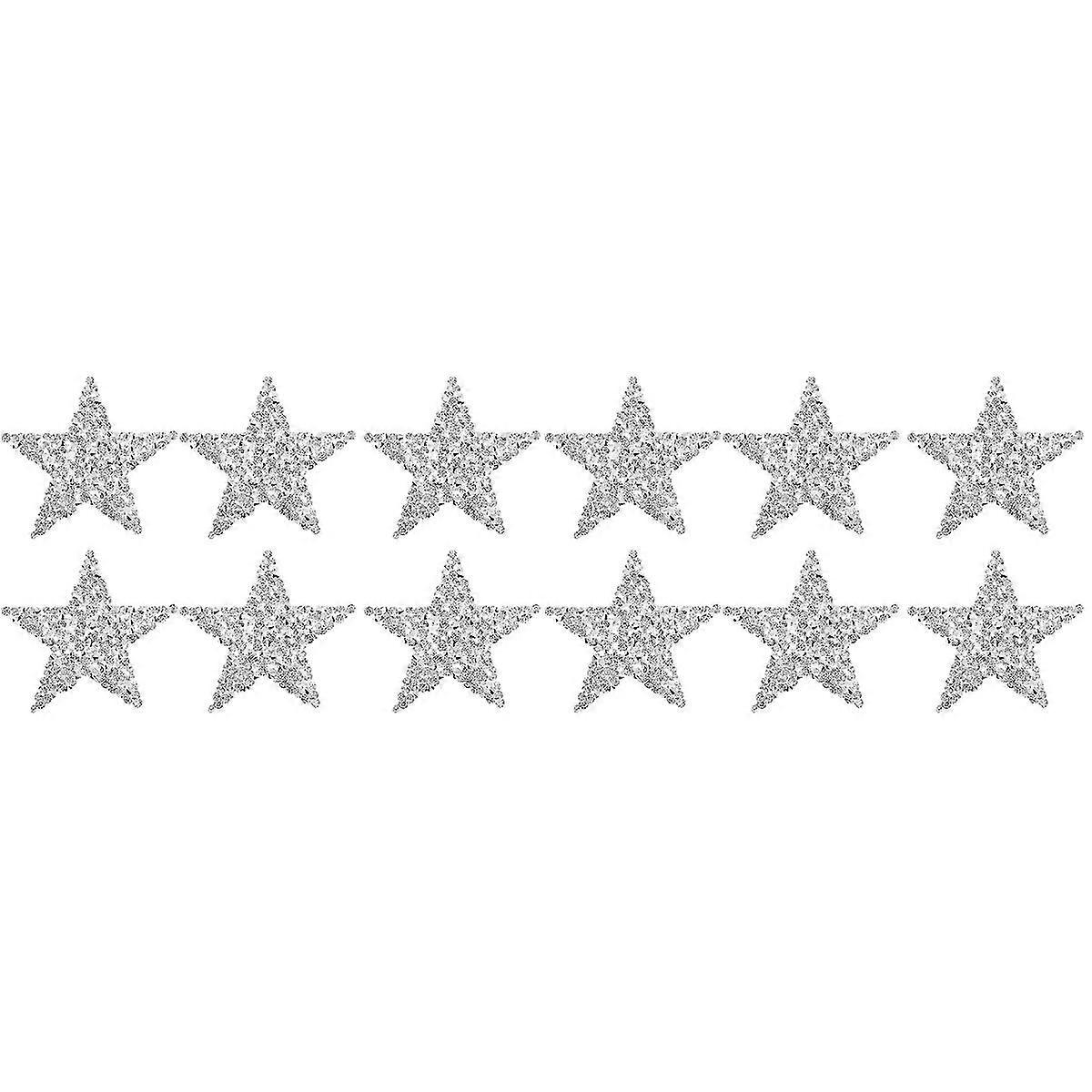 8 buc Silver Diamond Star Patch-uri Applique decorative de cusut adeziv Patch-uri