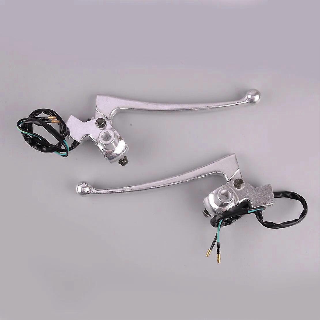 1 ζεύγος φρένο τυμπάνου μοτοσικλέτας &; πέρκα μοχλού συμπλέκτη με καλώδιο διακόπτη 7/8 "τιμόνι mount ασημί κράμα αλουμινίου
