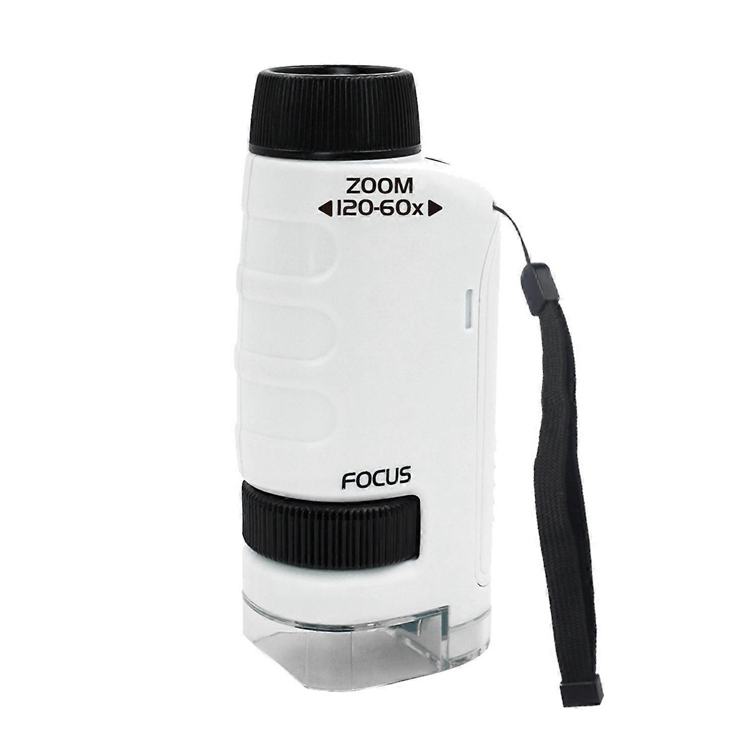 Kids Microscope with 12 Samples 60-120X Magnification Clear Lens Toddlers Portable Mini Handheld LED