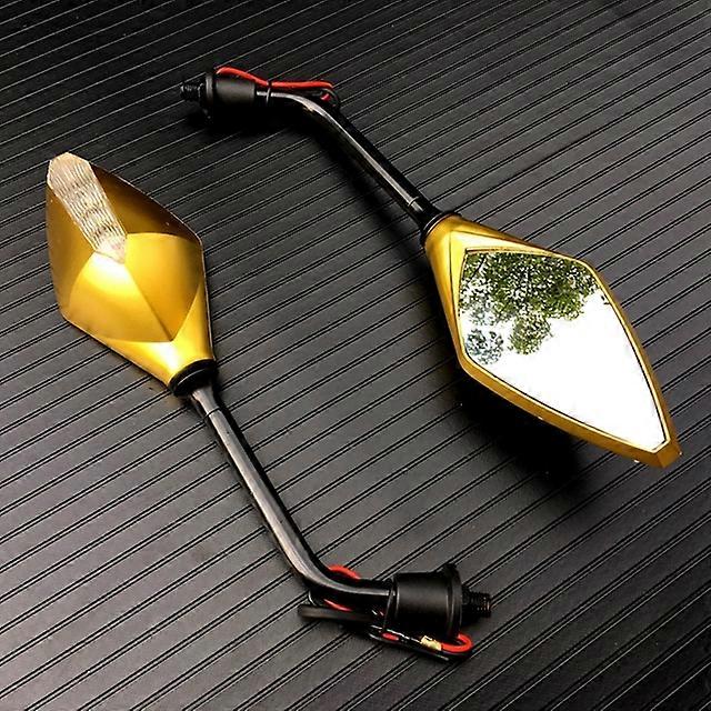 Colorful Motorcycle Rearview Mirror with LED Turn Signal Light Scooter E-Bike Rear View Mirrors Back Side Convex 10mm Mirror