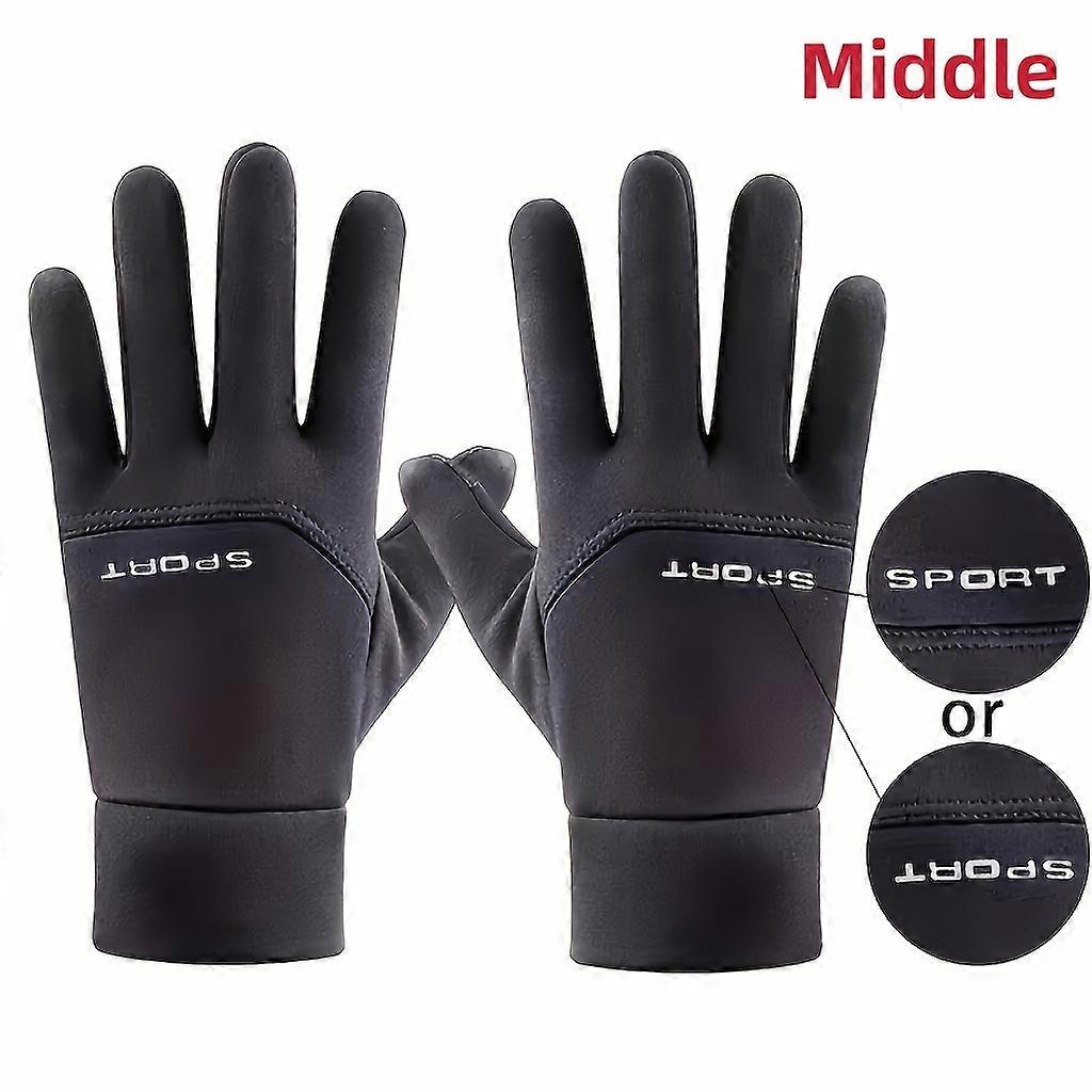 1 Pair of Winter Sports Gloves, Polyester Material, Touchscreen Compatible, Anti-Slip & Wear-Resistant, Warm Outdoor Work and Commute Gloves for Men