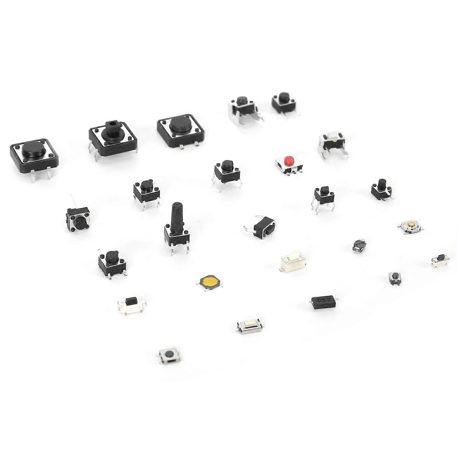 Tactile Push Button Switches Assortment Kit 250 Pcs 12V 50mA Micro Momentary 25 Values
