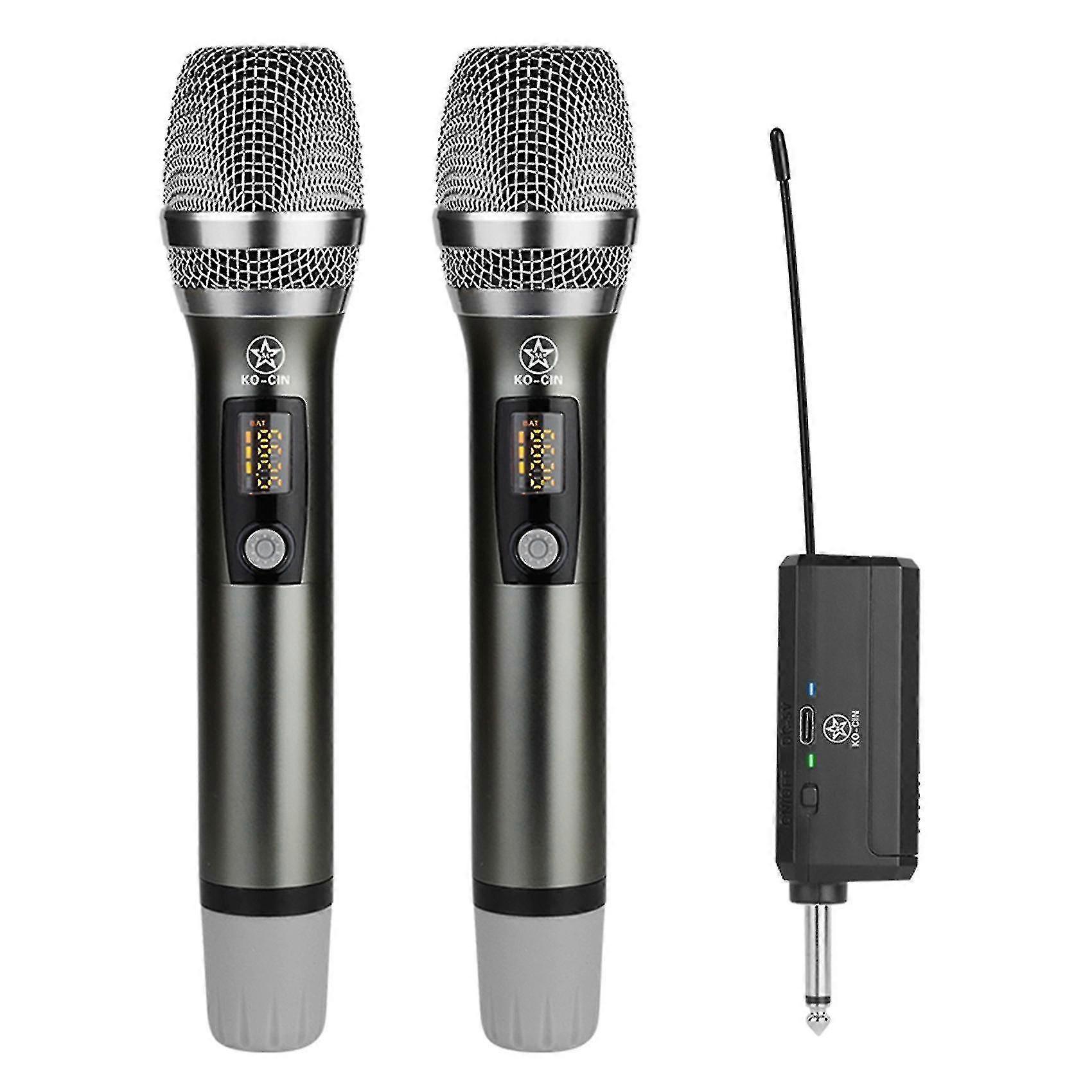 Universal Wireless Microphone 1 Drag 2 Handheld Microphone U-segment Fm Microphone Compatible With Outdoor Kara PXCL
