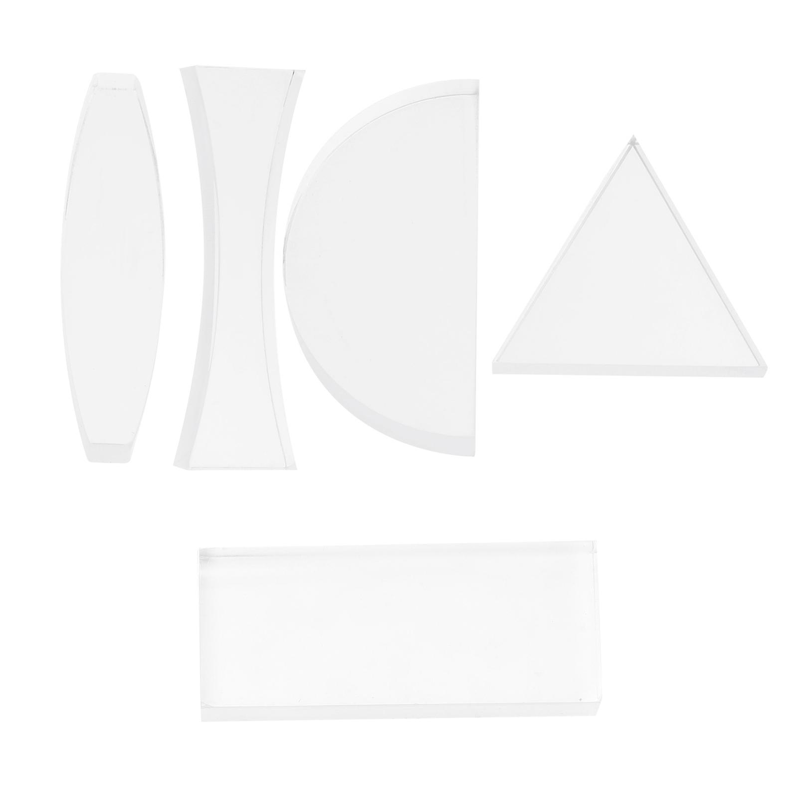 5 Pcs Optical Lens Concave Convex Lens Basic Physics Teaching Optical Lens