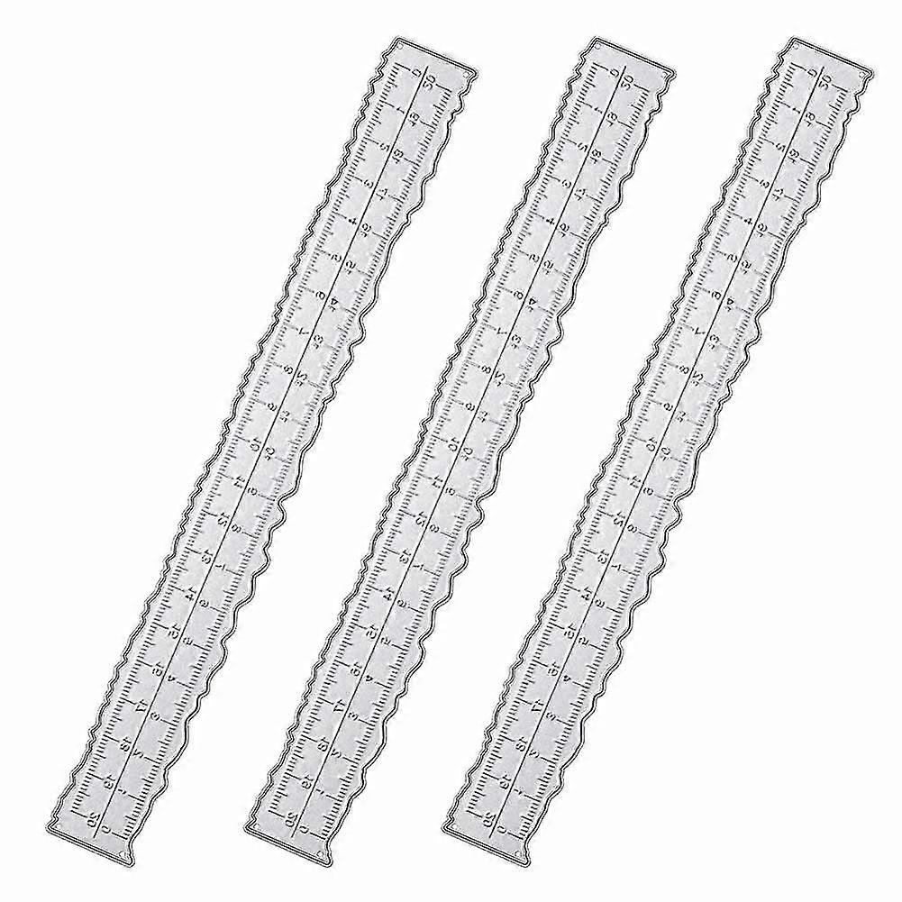 3 Pieces 8.4 Inches Metal Irregular Edges Ruler Edges Ruler For Card Making Scrapbooking Craft Deco