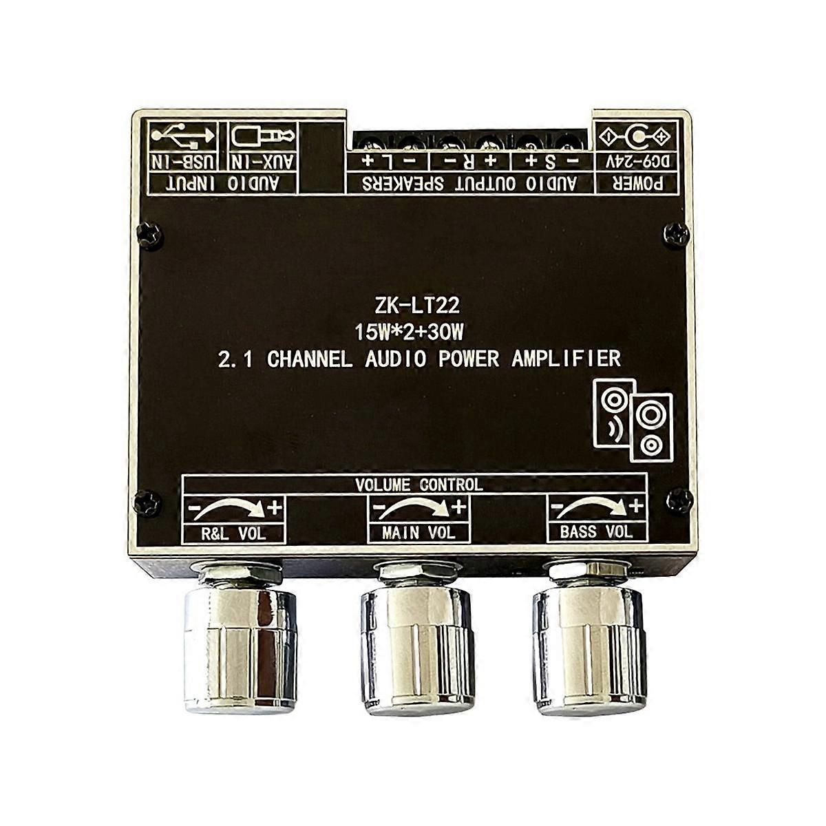 -LT22 5.1 Bluetooth Power Amplifier Board Dual 15W 2.1 Channel Amplifier Board with 30W Subwoofer f