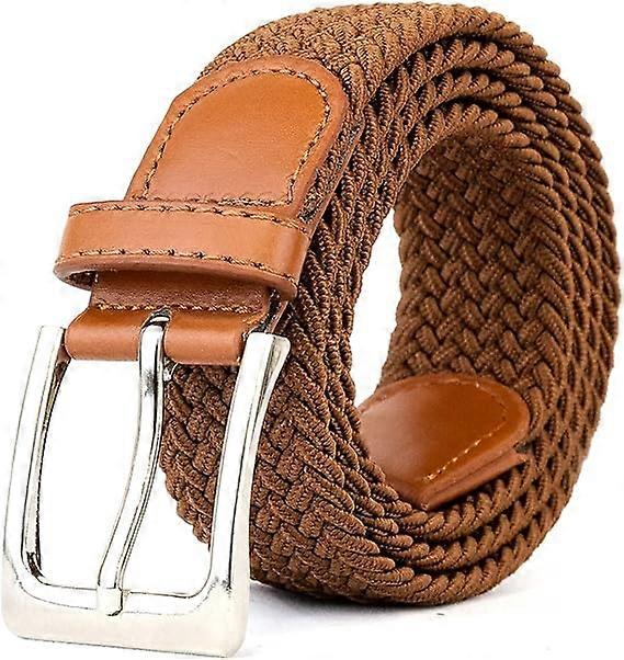 Belter for menn, elastiske belter for menn, brunt, elastisk vevd belte
