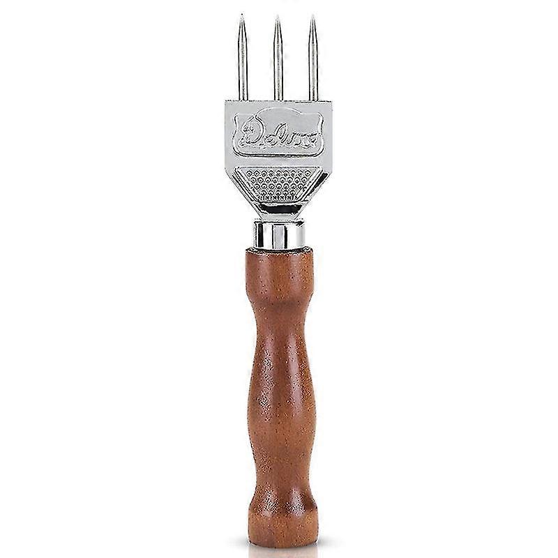 Ice Pick - Sturdy Ice Chipper With Solid Wood Handle 304 Stainless Steel Three Pronged Ice Crusher For Cocktail Bartender