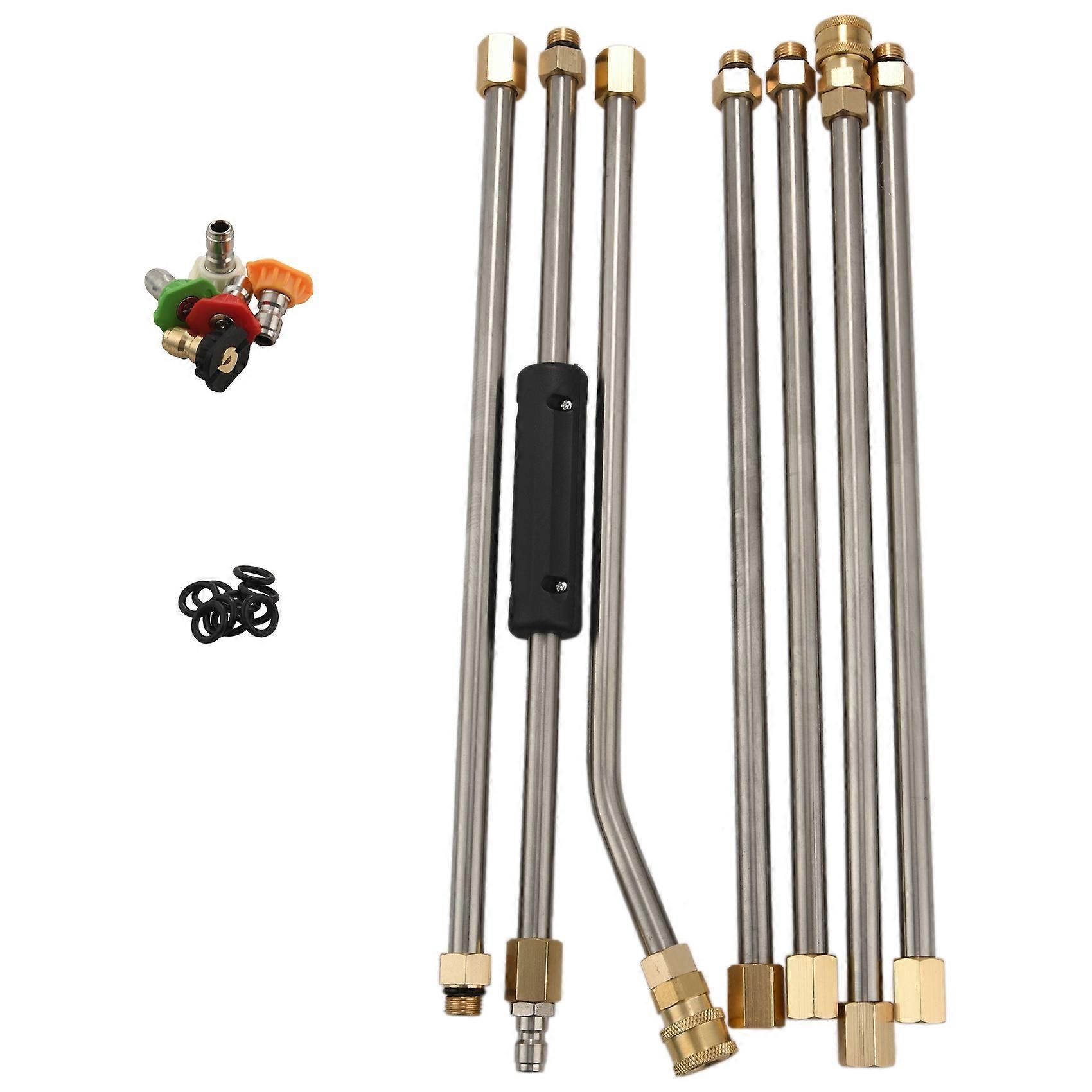 Powerful Pressure Washer Extension Wand Set, 7.5Ft Replacement Lance, 1/4 Inch Quick Connect, 30 Degrees Curved Rod Extension Attachment,4000 Psi