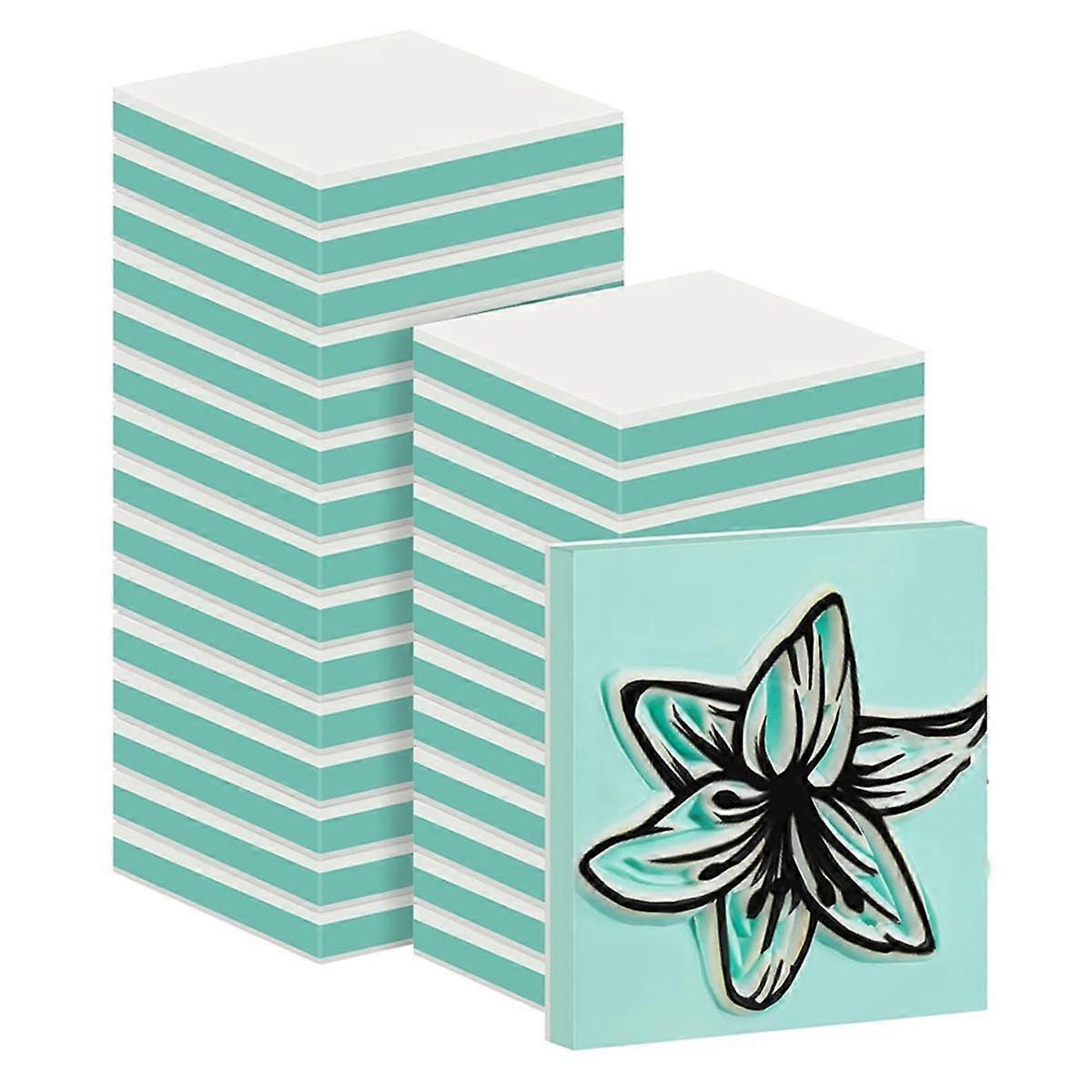 24 Pcs 2 X 2inch Rubber Carving Blocks Linoleum Blocks for Printmaking, Stamp Making, DIY Crafting,White&Green