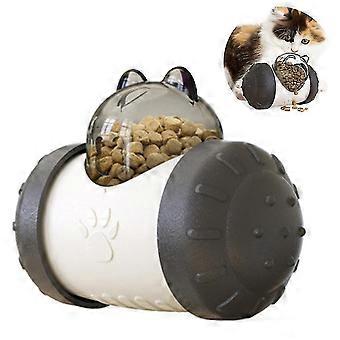 Pet Food Dispenser, Swing Car Bear Tumbler Slow Food Feeder Toy, Pet Training Toys Interactive Rollingblack