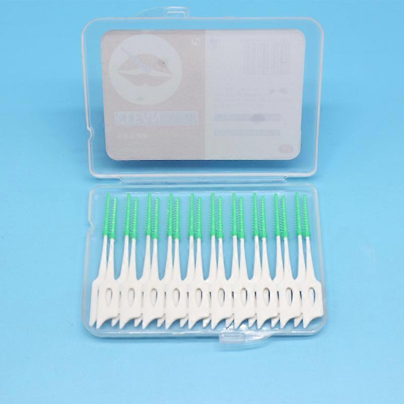 20 Pieces Dental Floss Picks Interdental Brushes Dental Floss Sticks in Blue with Storage Case for Toothpick Brush Tool Tooth Cleaner Interdental Flos