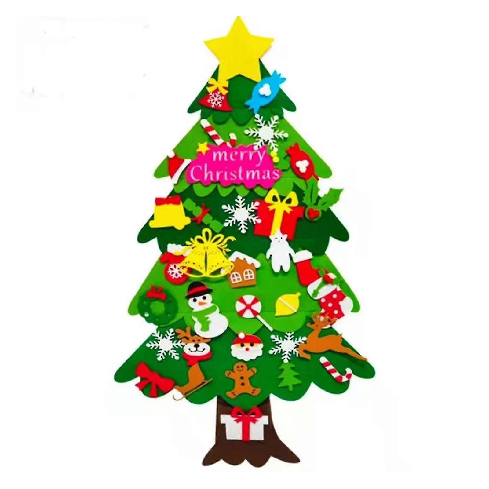 Felt Christmas Tree Children\\'s Handmade Diy Christmas Tree Patchwork Section Christmas Tree Type C
