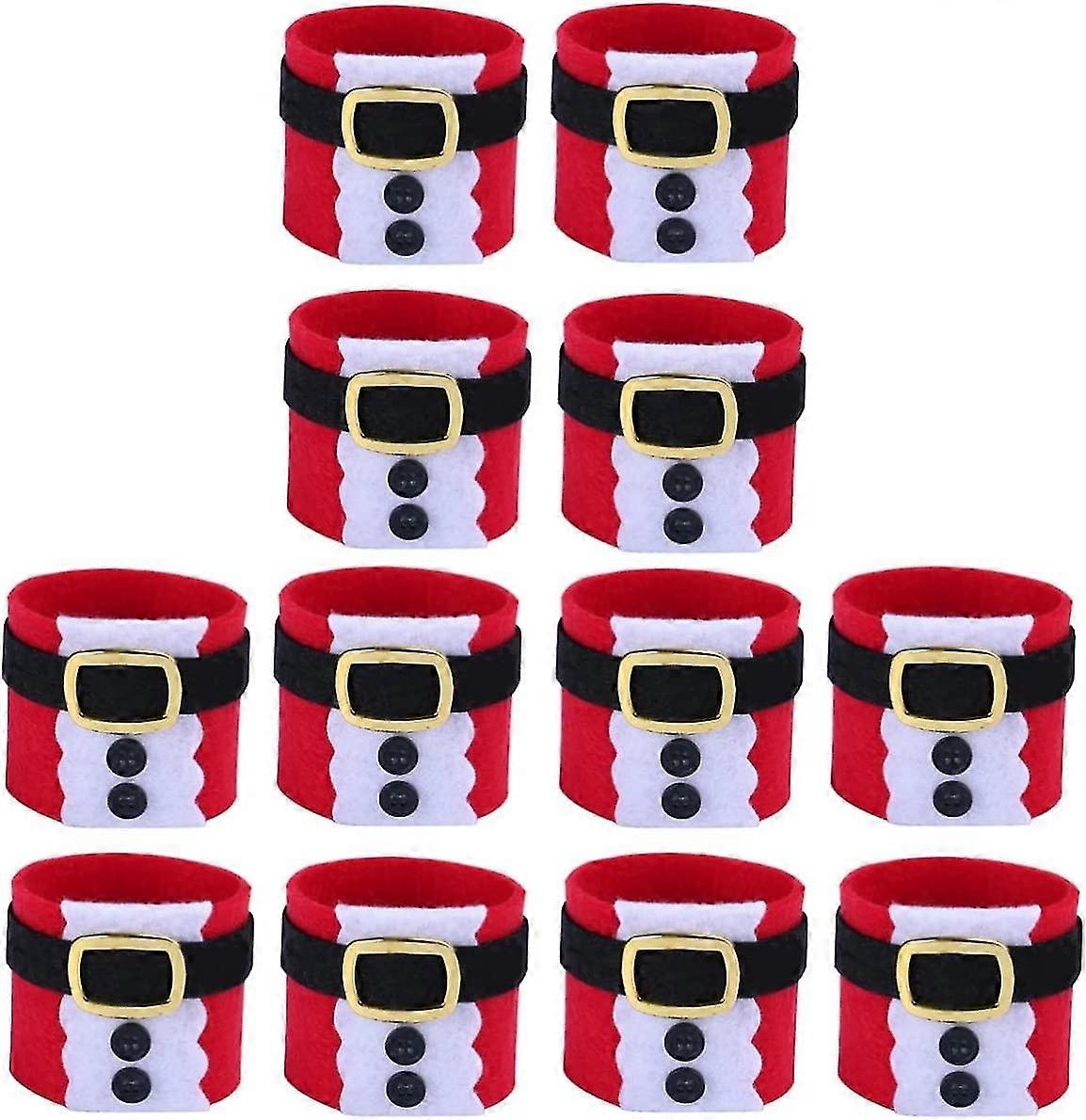 12 Stück Weihnachtsmann Muster Serviettenhalter