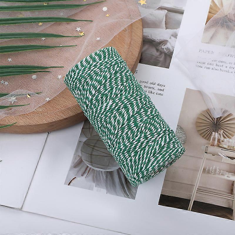 Koken touw, 2 laags 328 voet touw touw, touw koord voor DIY kunstambachten, tuinieren, kaart, brief, verpakkingsmaterialen (1 stuks, ArmyGreen)