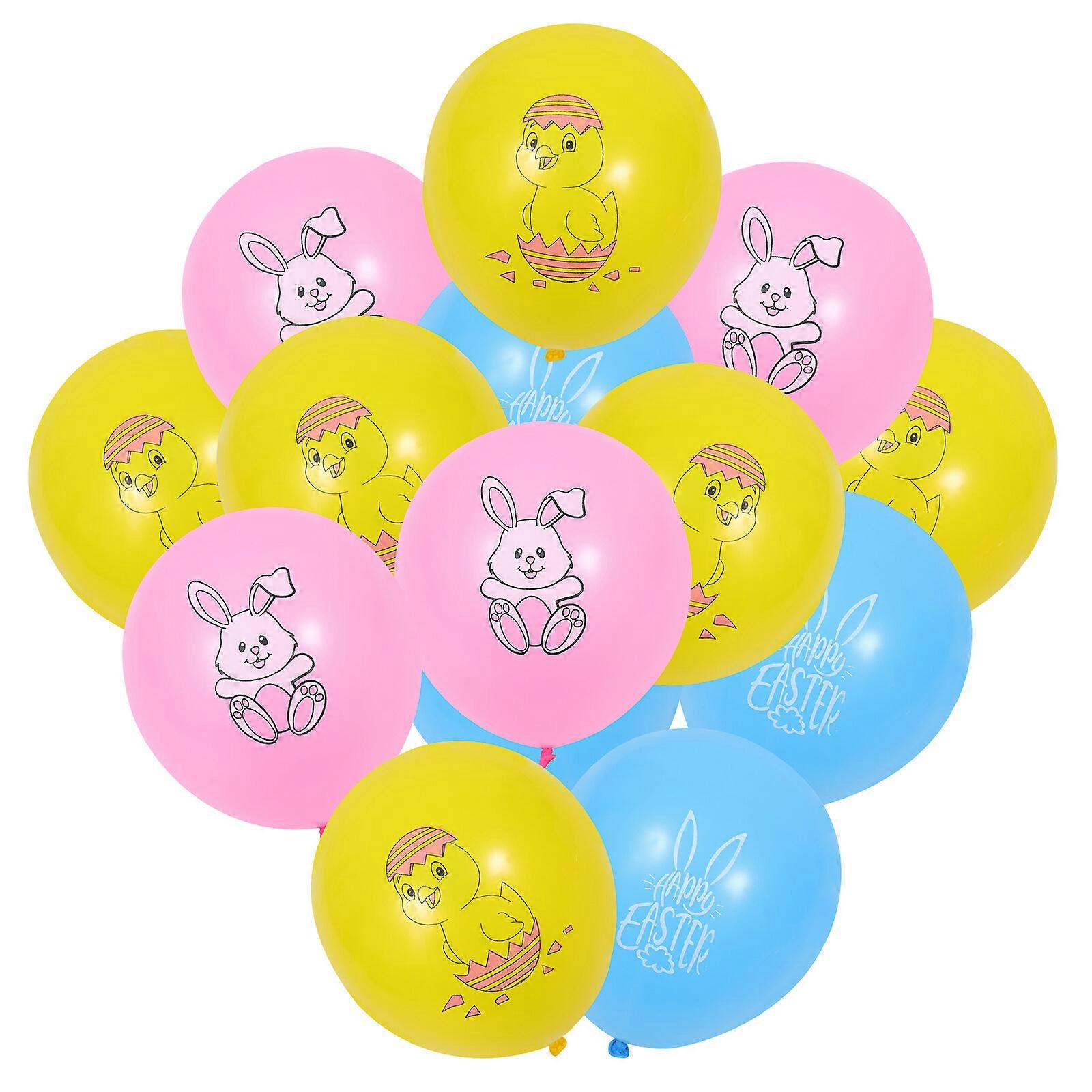 36Pcs Decorative Easter Bunny Printed Latex Balloons Holiday Decorations