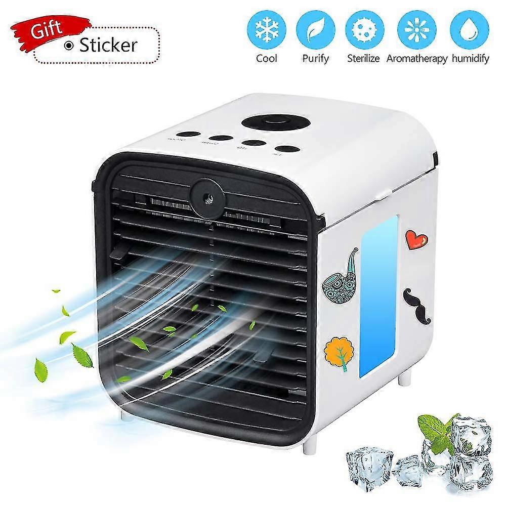 Portable Air Conditioner, Usb Air Cooler, Humidifier Purifier, Desktop Mini Cooling Fan, Personal Desktop Fan, Five-in-one,3 Speeds,quiet For Personal