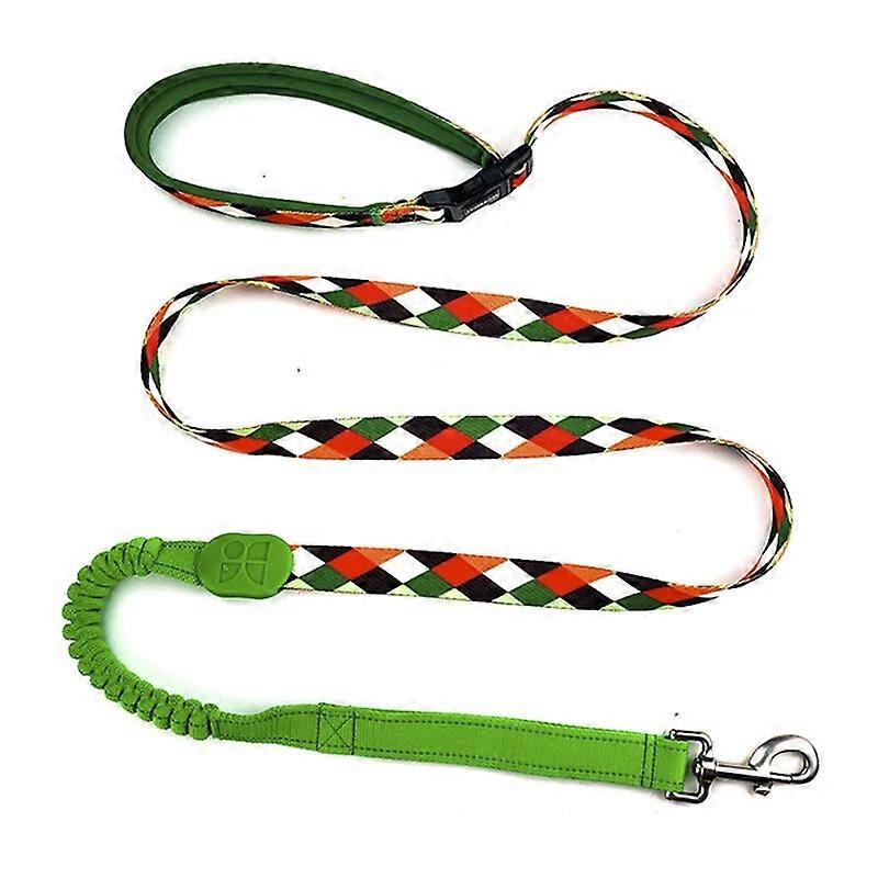 Handsfree Bungee Dog Leash Extension Retractable Reflective Nylon Padded Double Handle Leash For Hiking Running Small Large Dogs