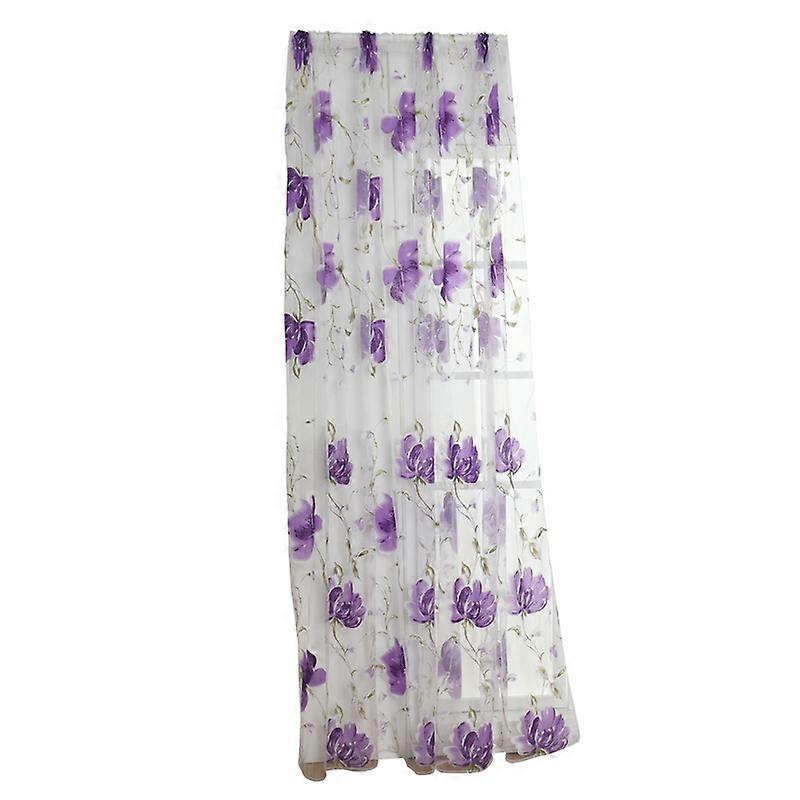 Verhokukkapainatus tangon läpi polyesteri läpinäkyvä ikkunaverho parvekkeelle