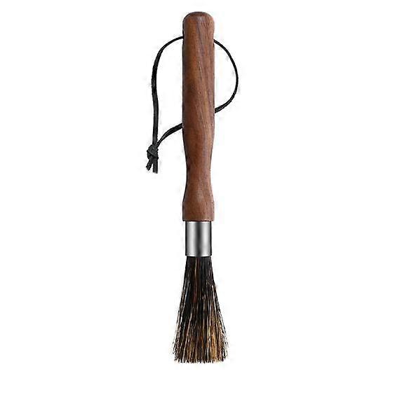 Cleaning Brush ,1 Pcs Coffee Grinder Cleaning Brush Boar Bristles Walnut Wood Handle with Hanging Belt