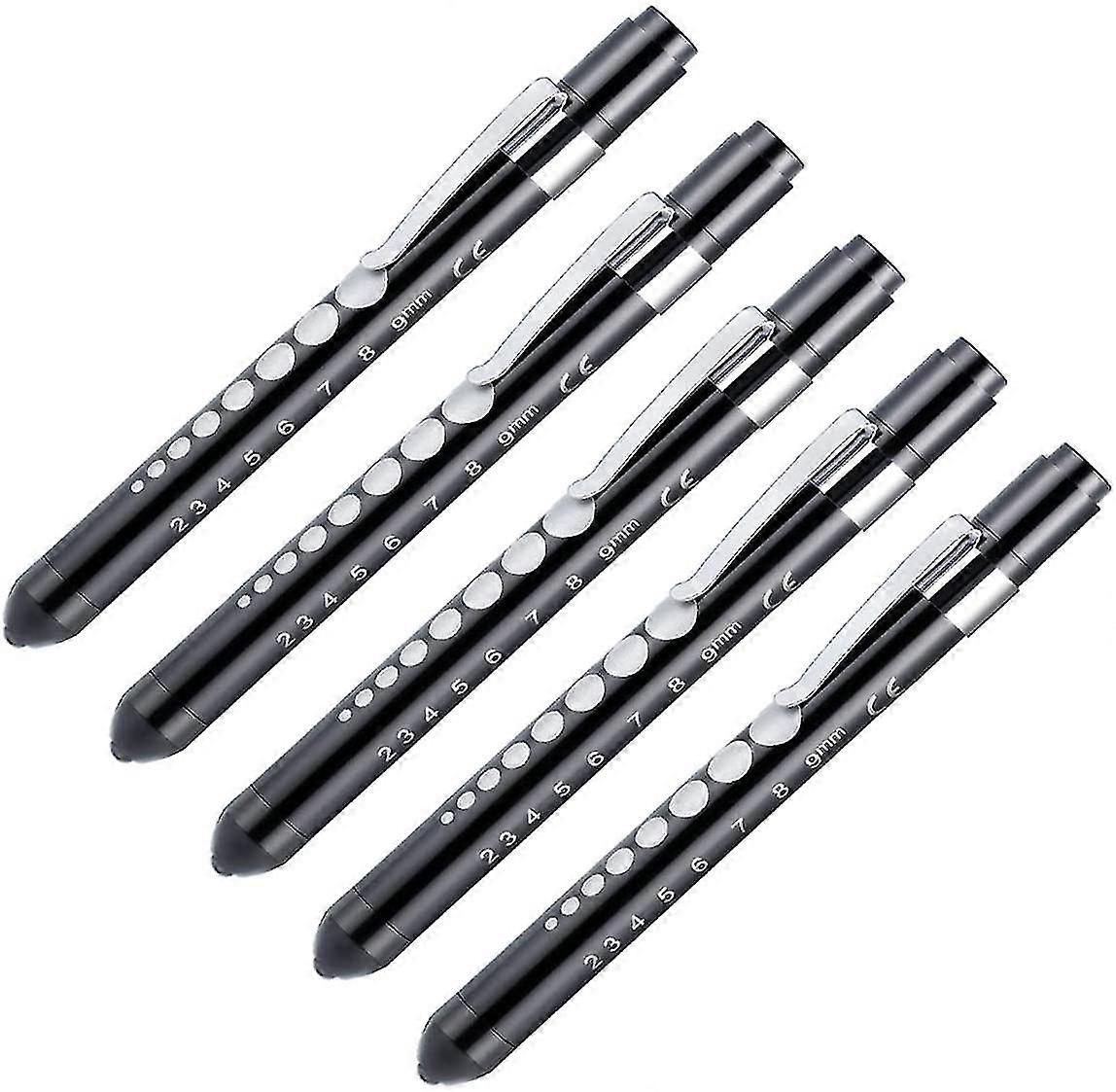 Starlight-led Penlight With Pupil Gauge And Ruler Detector Torch Tactical Flashlight Medical Pen Lights For Nurses Doctors (5 Pack)