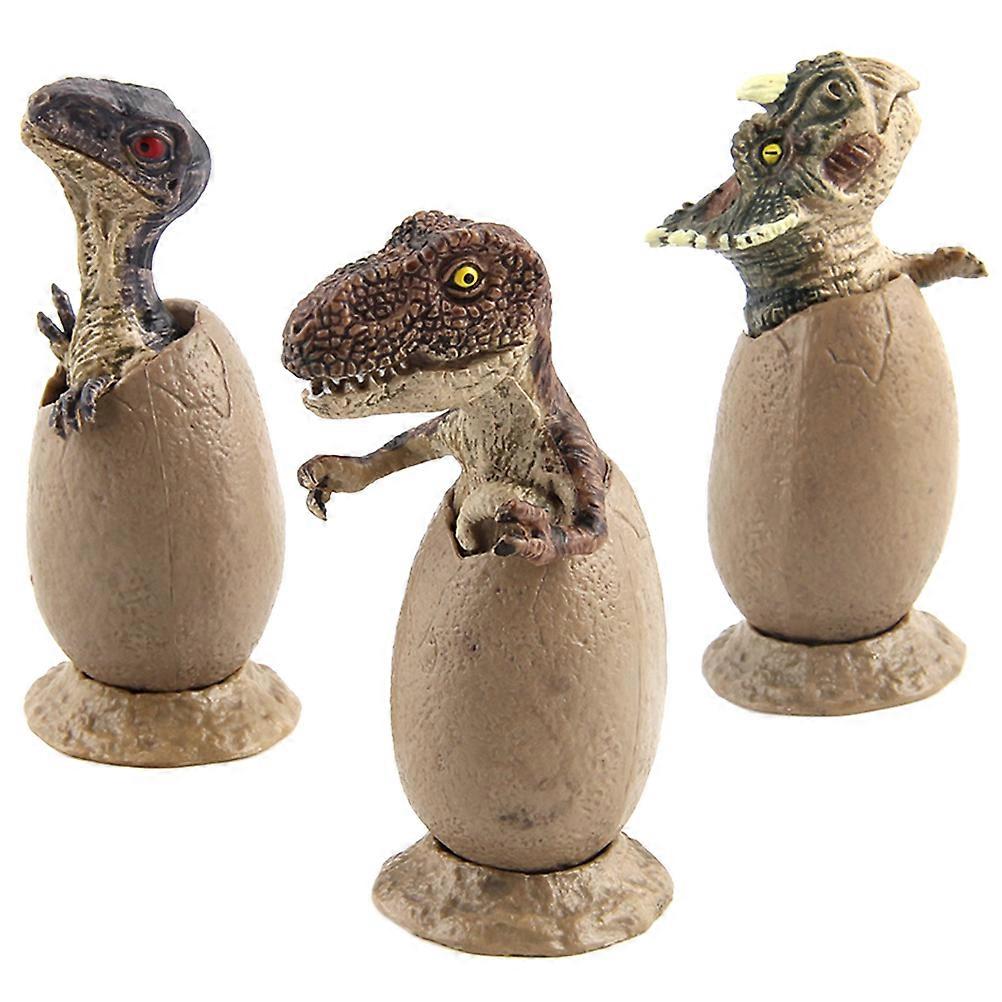 3pcs Hatching Dinosaur Eggs Model Half-hatching Dinosaur Eggs Adornment Dinosaur Eggs Desktop Adornment