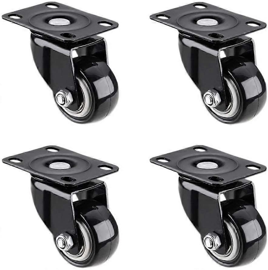 Lenkrollen, Mobile Caster Mute Bearings Gummi Trolley Räder mit Bremse Heavy Duty