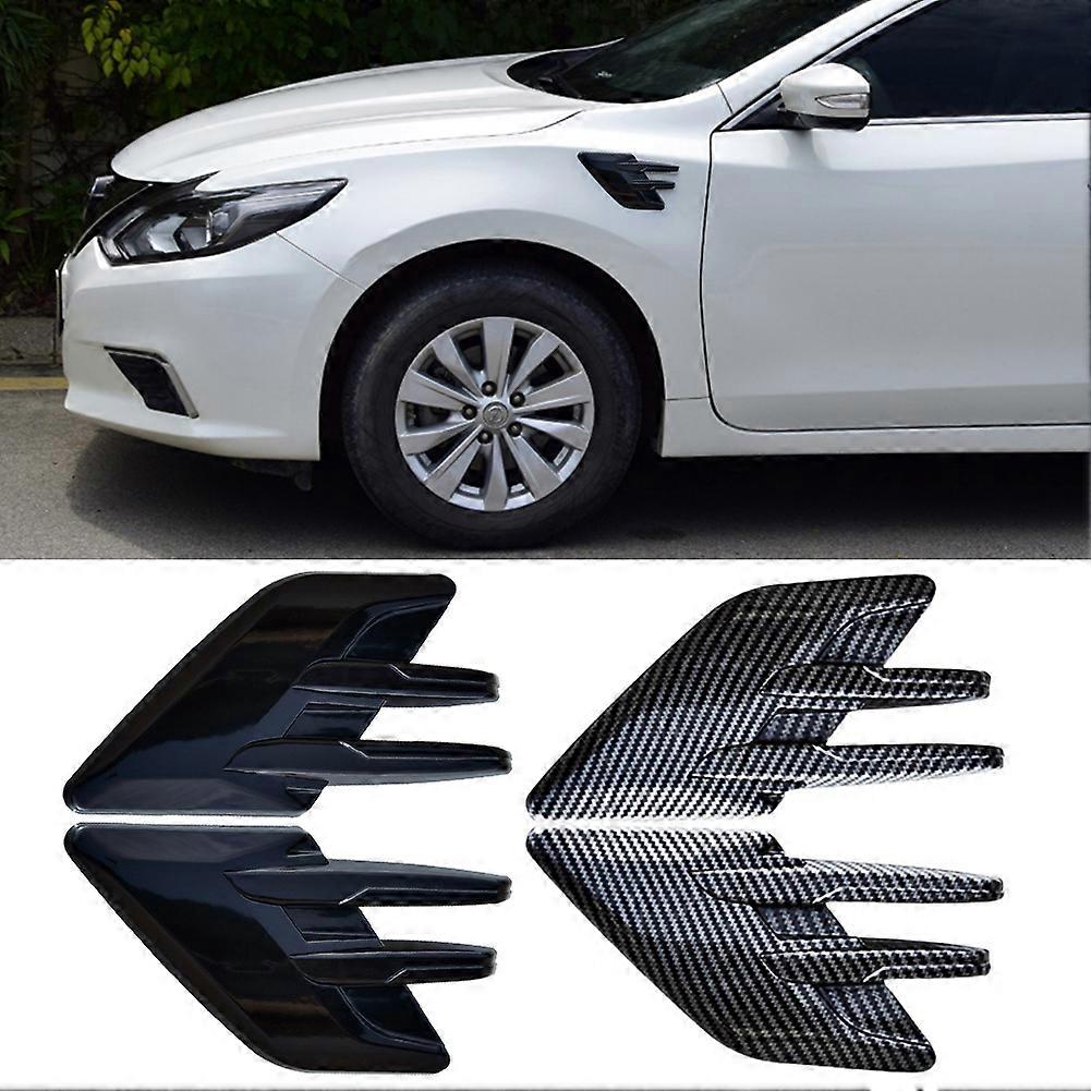 2Pcs Car Styling 3D Shark Gill Car Side Fake Vent Sticker Car Exterior Air  Intake Flow Side Fender Vent Wing Cover Trim Tuning
