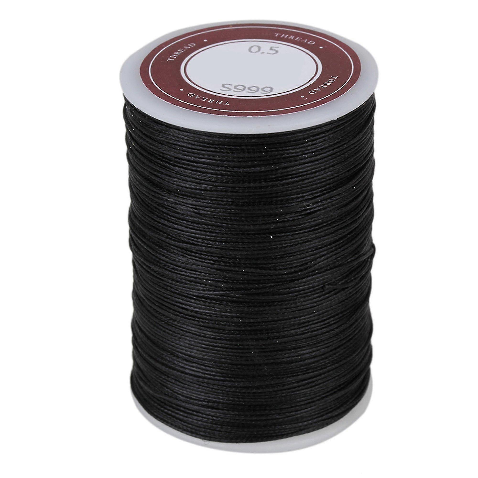0.5mm Black Waxed Polyester Round Twisted Thread Cord Diy Macrame String 120m