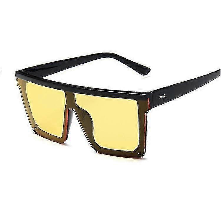 Trendy Retro Oversized Flat Top Square Sunglasses