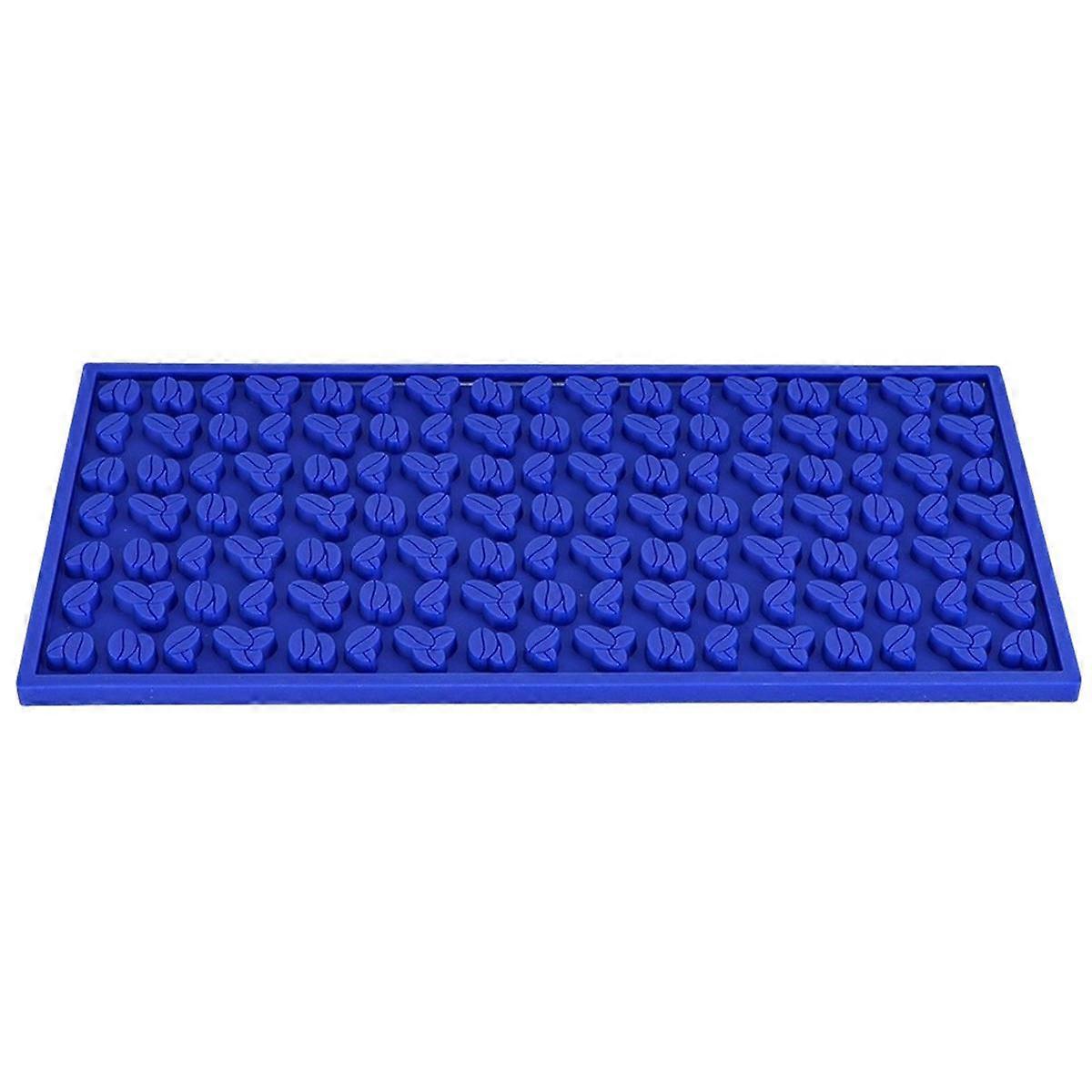 Barmatte, 30 x 15 x 0,8 cm, lebensmittelechte Silikonmatte, rutschfeste Bar-Service-Spill-Matte, dunkelblau