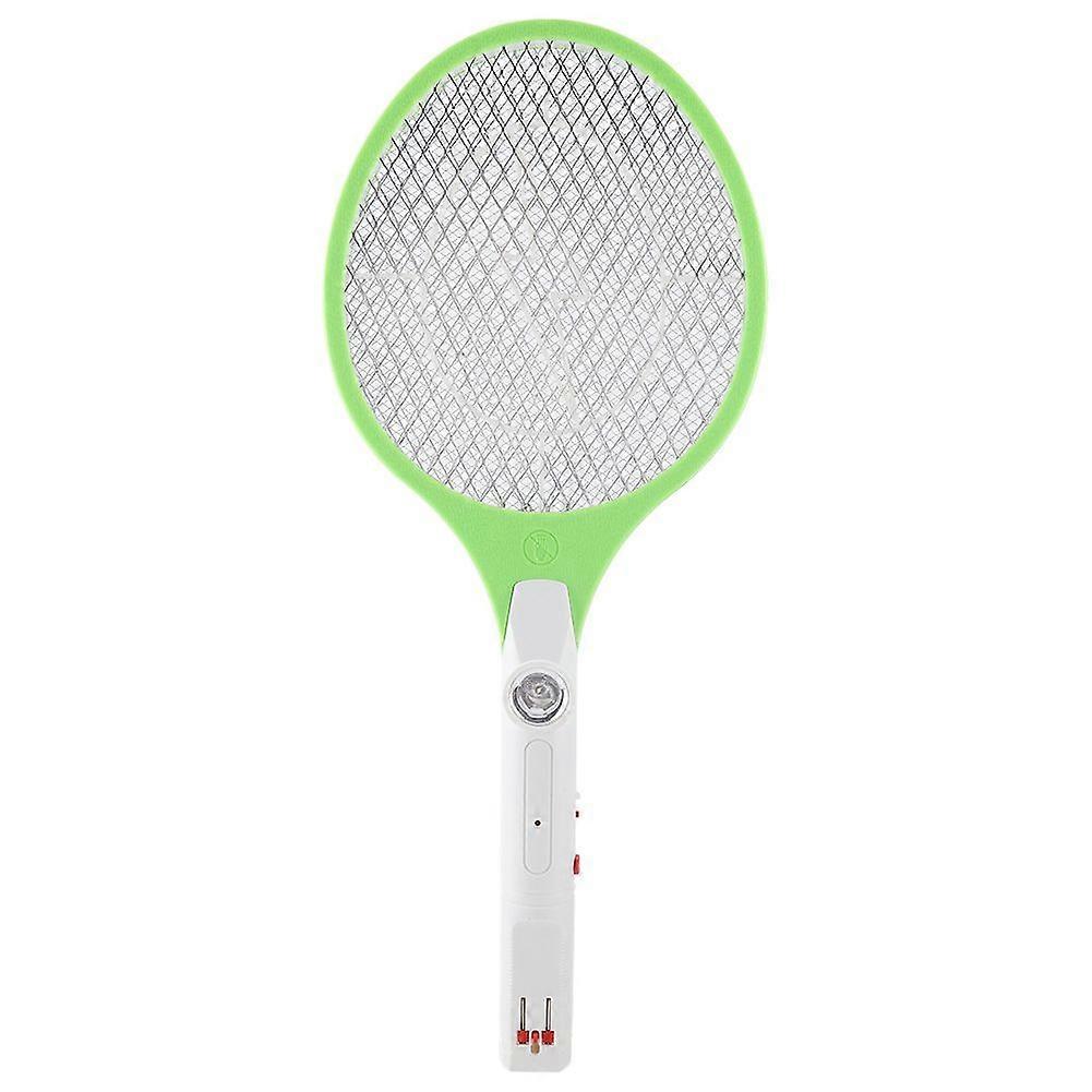 2 in1 Electric Fly Mosquito Swatter Bug Zapper Racket Insects Killer with LED Light US (Green)