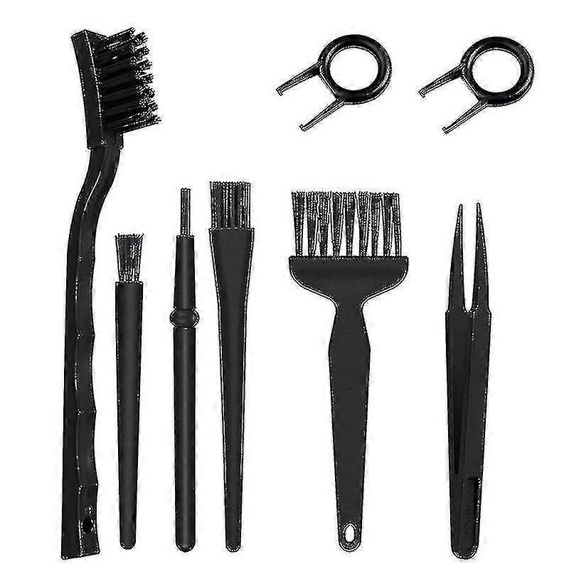 6pcs8pcs Keyboard Dust Brush Portable Anti-static Lightweight Time-saving Keycap Puller Keyboard Cleaning Kit For Pc-size:black- Set