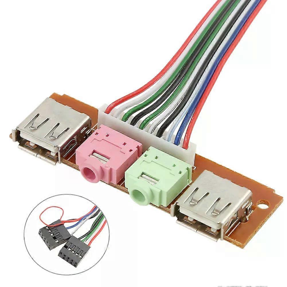 I/0 Audio Output Input Dual USB Front Panel Board Cable for Computer Case