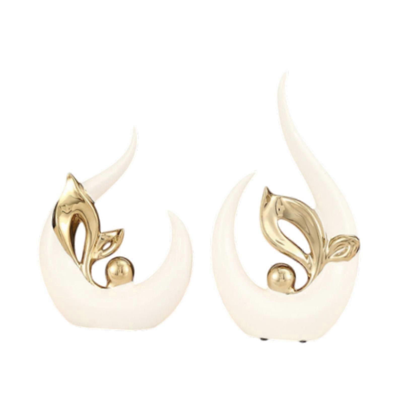 Abstract Art Statue Modern Feng Shui Ornament for Bedroom Entryway Bookshelf White